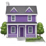purple minimalistic house sticker