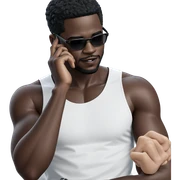 stylish dark-skinned male portrait sticker