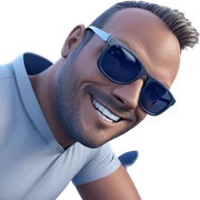 smiling bald man in sunglasses sticker