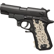 gun with a lace sticker