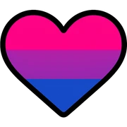 Asexual flag with a central heart filled with bisexual flag colors, much thinner outlines, minimalistic style, no background. sticker