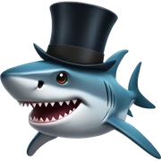 Shark with a top hat sticker