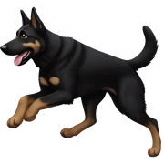 Black german shepherd running sticker