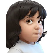 girl with brown and black hair sticker