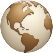 Beige globe sticker