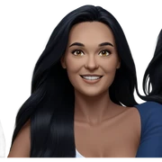 smiling girl with long hair sticker