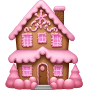 Pink gingerbread house sticker