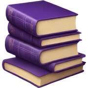 stack of old books in purple colors sticker