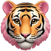 tigre con el pelaje de color rosa melocoton sticker