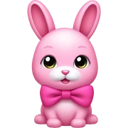 Pink bunny wearing a bow sticker