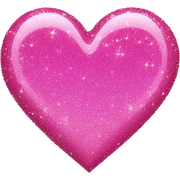 Pink glittery heart sticker