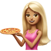 Barbie eating pizza sticker