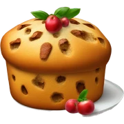 un panettone, tradicionalmente decorado con frutas confitadas y pasas. sticker