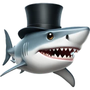 Shark with a top hat sticker