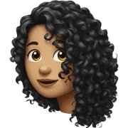 curly black long hair sticker