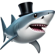 Shark with a top hat sticker