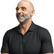 bald bearded guy in black sticker