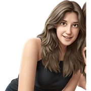 smiling girl with brown hair sticker