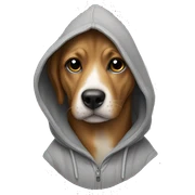 Dog with hoodie sticker