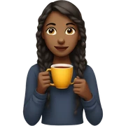 Girl with cup of tea sticker