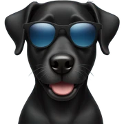 black dog with sunglasses sticker