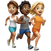 3 friends running sticker