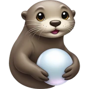 Otter with pearl  sticker