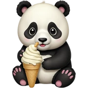 Panda eating ice cream sticker