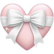 Pastel pink heart with white bow sticker