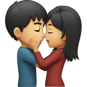 Asian boy kissing a girl  sticker