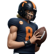 boy in sportswear holding helmet sticker
