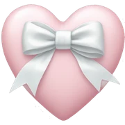 Pastel pink heart with white bow sticker