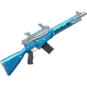 Chrome blue sparkly glittery rifle sticker