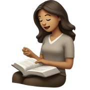 Brunette woman reading Bible sticker