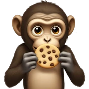 Monkey eating cookies sticker