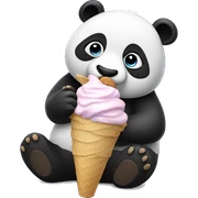 Panda eating ice cream sticker