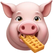 Pig eating  sticker