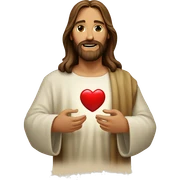 Jesus christ with a heart in his hands  sticker