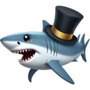 Shark with a top hat sticker