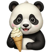 Panda eating ice cream sticker