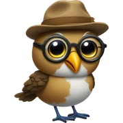 Bird with glasses and boots  sticker