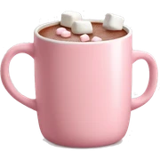 Light Pink mug of hot chocolate with marshmallows  sticker