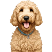 Beige goldendoodle sticker