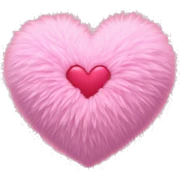 pink fluffy heart sticker