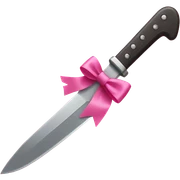 Pink bow knife  sticker