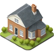 isometric british house sticker