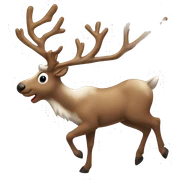 flying reindeer side profile christmas sticker