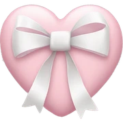 Pastel pink heart with white bow sticker