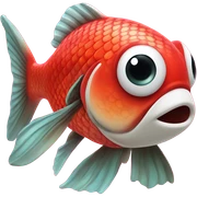 red toy fish sticker