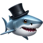 Shark with a top hat sticker